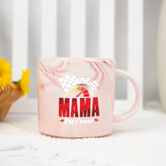 Mama Pit Crew Marble Mugs