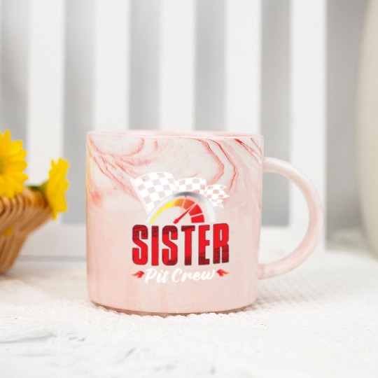 Sister Pit Crew Marble Mugs