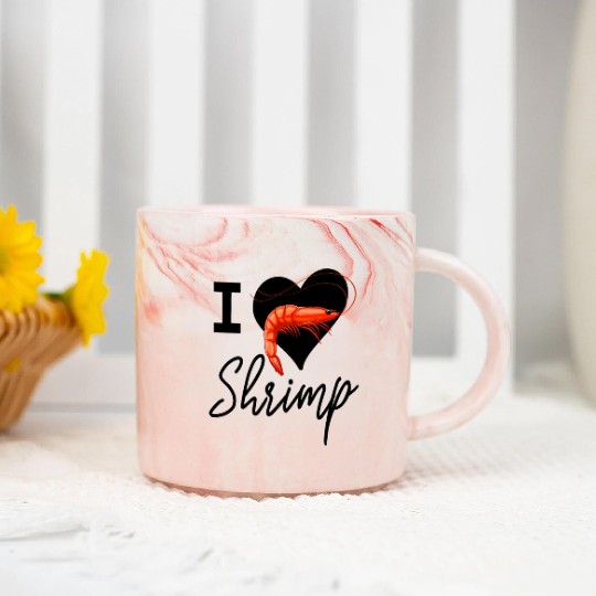 I Love Shrimp Marble Mugs