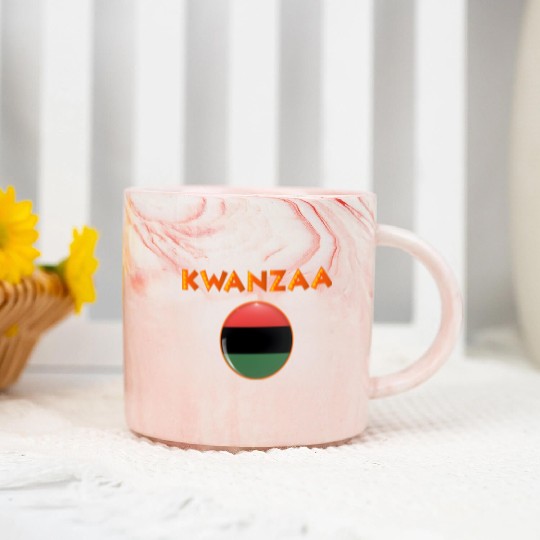 Kwanzaa's Cultural Tapestry, Songs, Dances, Drums. Marble Mugs