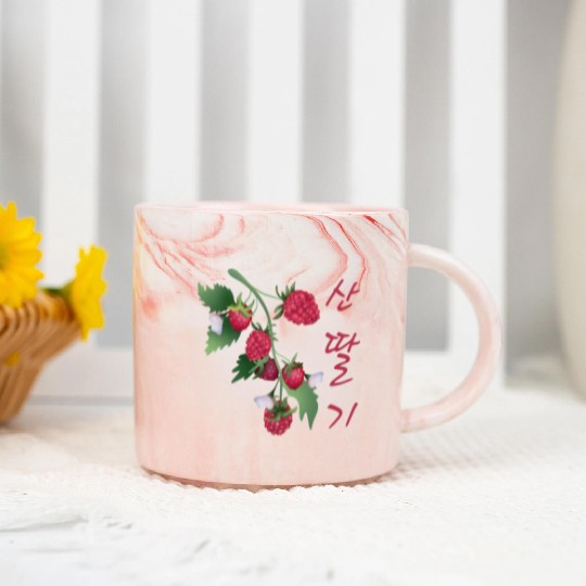 Korean Raspberry Marble Mugs