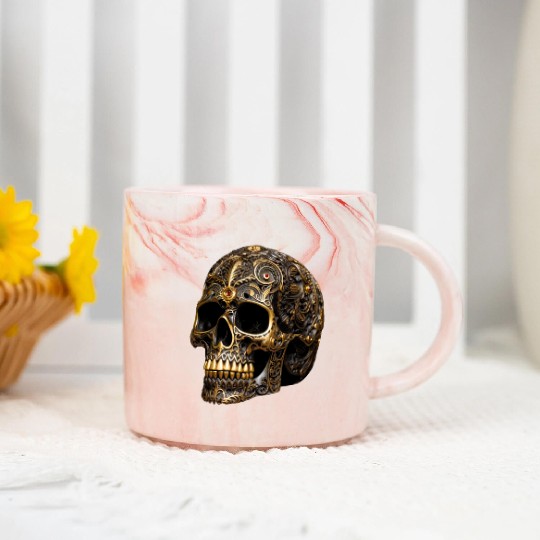 Golden Skull Marble Mugs