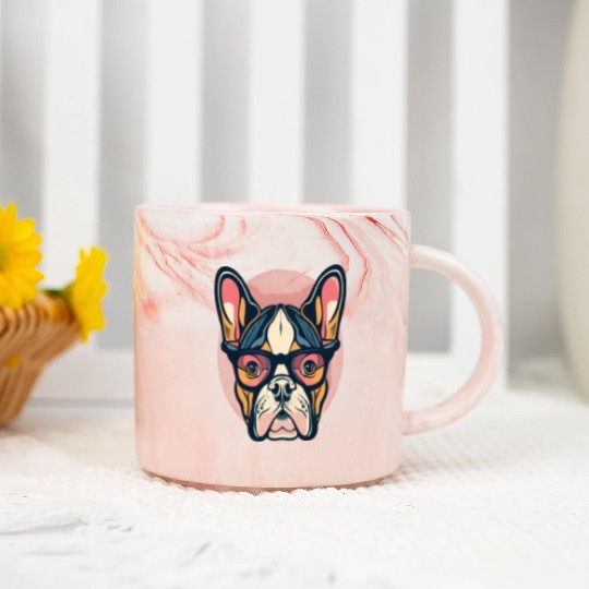 FRENCH BULLDOG DOG LOVERS Marble Mugs