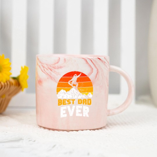 Snowboarder Best Dad Ever Snowboarding Freestyle Marble Mugs