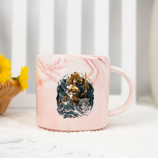 Aphrodite's Athletic Elegance Marble Mugs