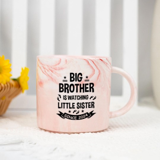 The big brother takes care of the little sister in Marble Mugs