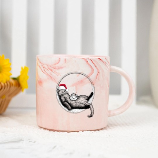 Paws and Hot Chocolate (Ink) Marble Mugs