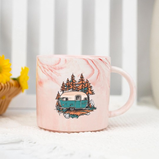 Camper / camping / Wildness / Tree / Forest Marble Mugs