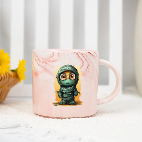 Halloween Spooky Cartoon Mummy Marble Mugs