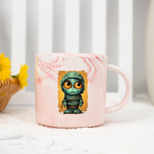 Halloween Spooky Cartoon Mummy Marble Mugs