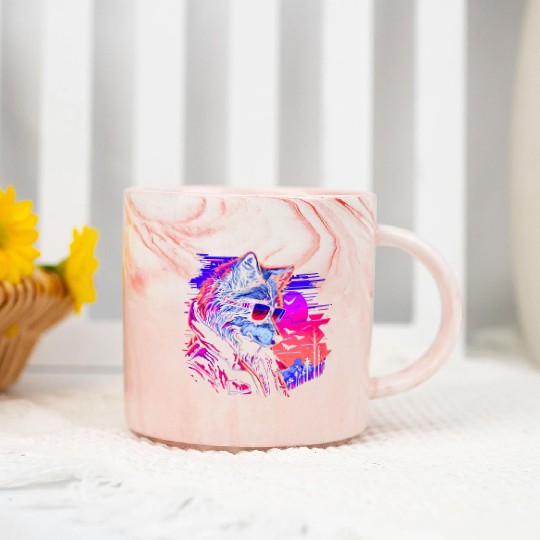 Midnight Synth Serenade Marble Mugs
