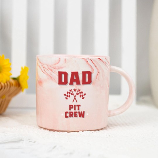 Dad Pit Crew Racing For Daddy Marble Mugs
