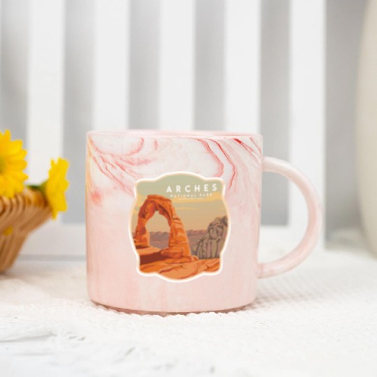 Arches National Park Stickers Marble Mugs