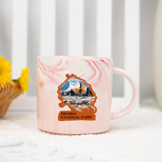 Arches National Park Stickers Marble Mugs