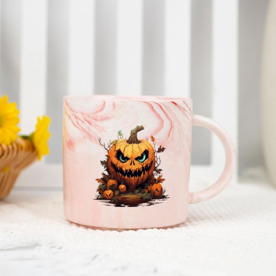 Halloween - Jack-O-Lantern Marble Mugs