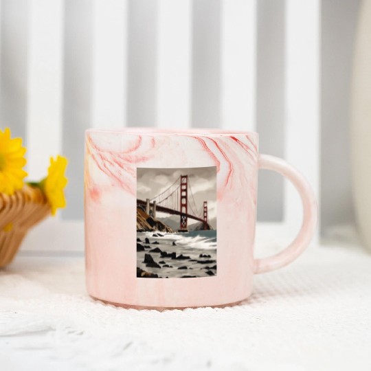 Golden Gate Bridge California Marble Mugs, Golden Gate