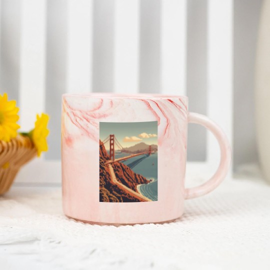 Golden Gate Bridge California Marble Mugs, Golden Gate