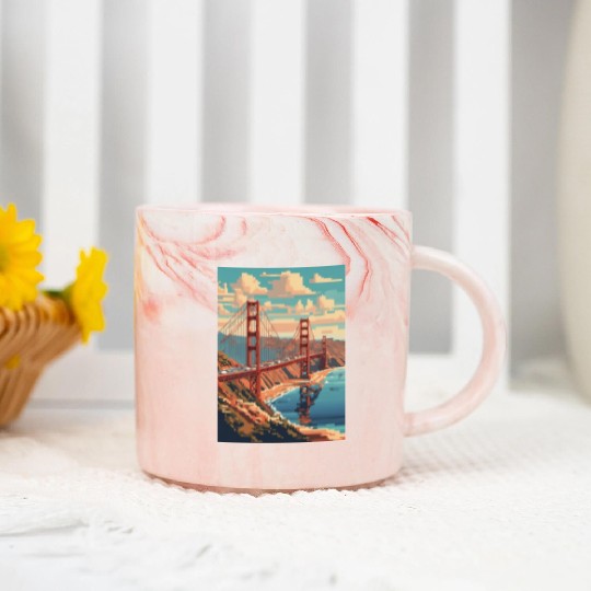 Golden Gate Bridge California Marble Mugs Marble Mugs, Golden