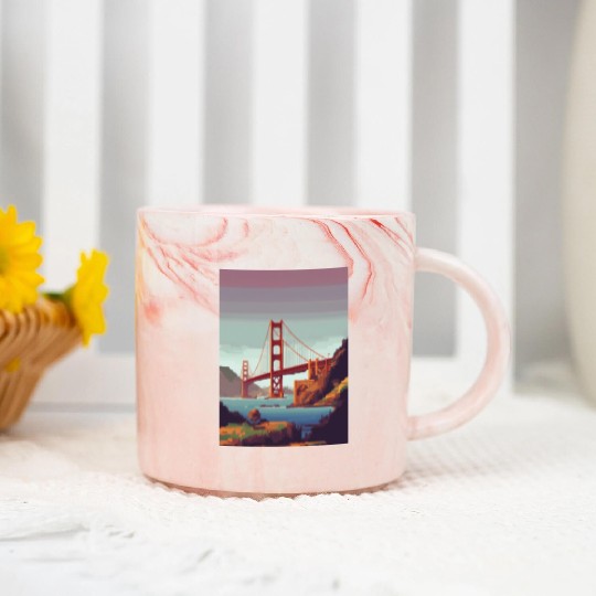 Golden Gate Bridge California Marble Mugs, Golden Gate