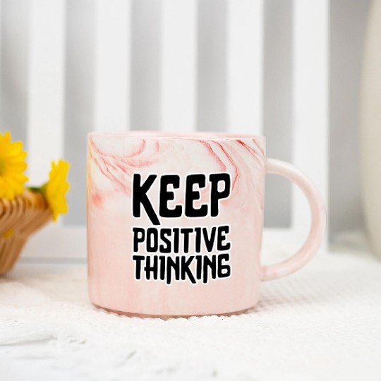 keep positive thinking Marble Mugs