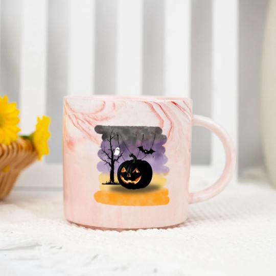 "The Midnight Pumpkin" Marble Mugs