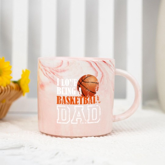 I Love Being a Basketball Dad Marble Mugs