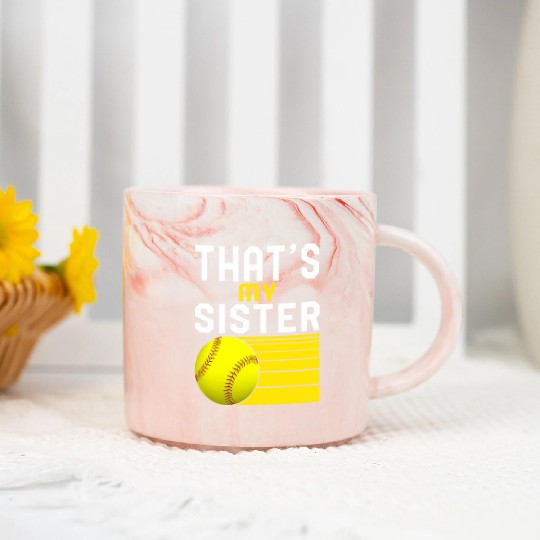 Softball Marble Mugs, That's My Sister Marble Mugs, Women Of