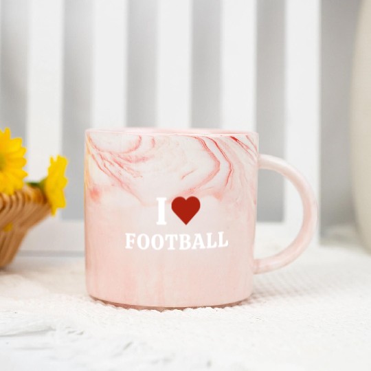 I Love Football Marble Mugs