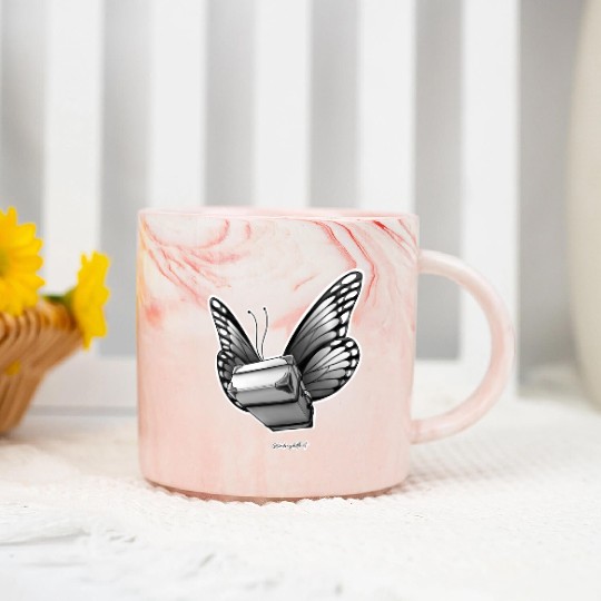 Monarch Travel Bug - Travel Bug Series Marble Mugs