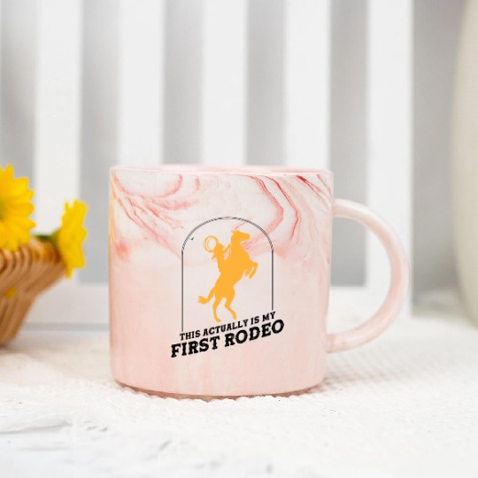 This Actually Is My First Rodeo - Cowboy Western Marble Mugs