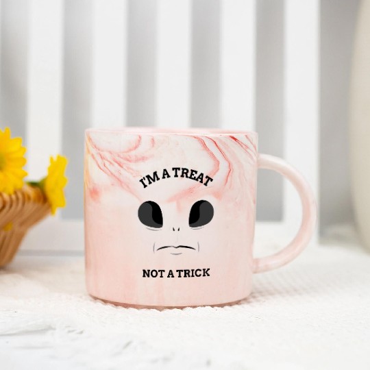 I'm a Treat, Not a Trick Spooky Season Halloween Marble Mugs