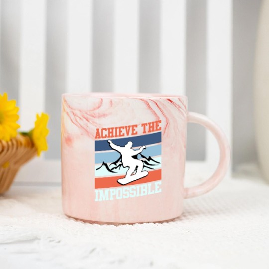 Snowboard Winter Park Achieve the Impossible Marble Mugs
