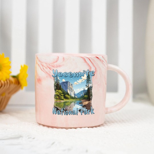 Yosemite National Park: Colorful Landscape in Marble Mugs