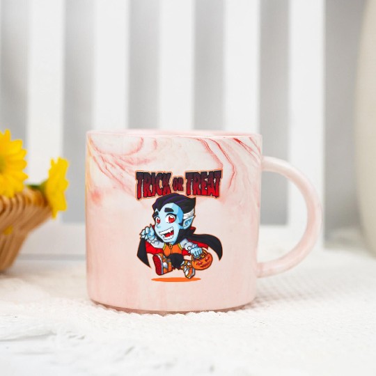 Halloween Trick or Treat Vampire Marble Mugs