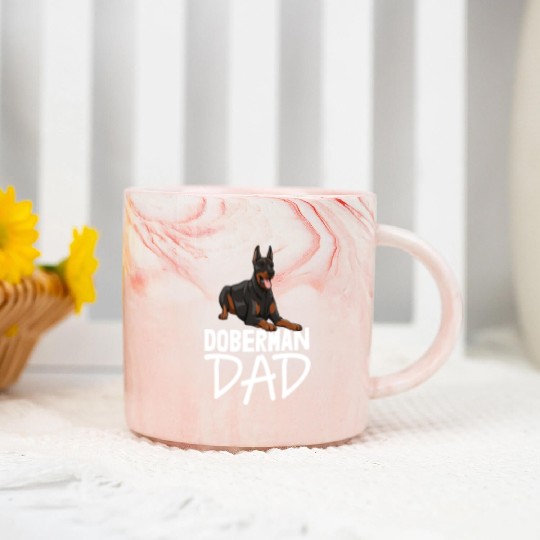 Doberman Dad Marble Mugs