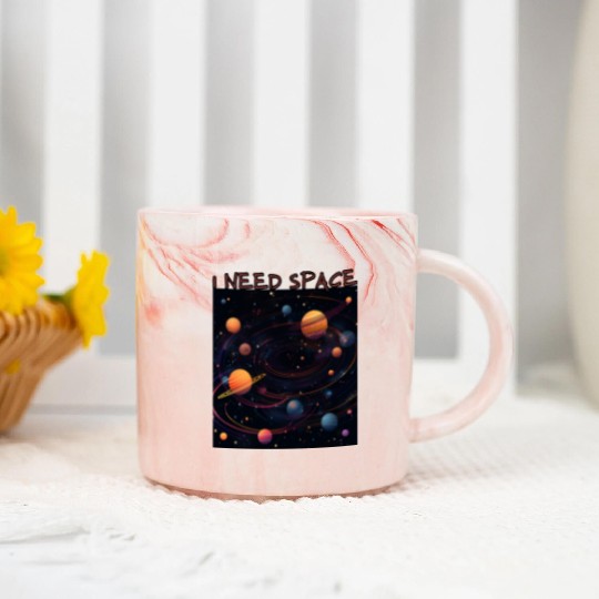 i need space, planets constellation Marble Mugs