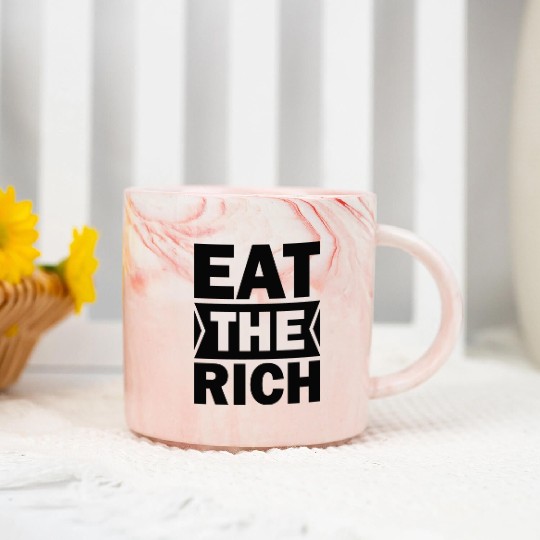 President Shawn Fain Eat The Rich UAW Marble Mugs