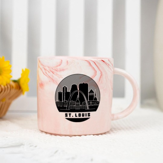 St. Louis Missouri Skyline Marble Mugs