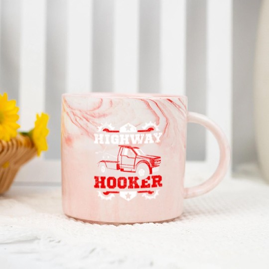 Funny highway hoker Tow truck driver Marble Mugs