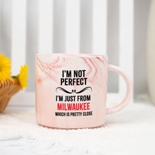 i'm not perfect i'm just from MILWAUKEE Marble Mugs