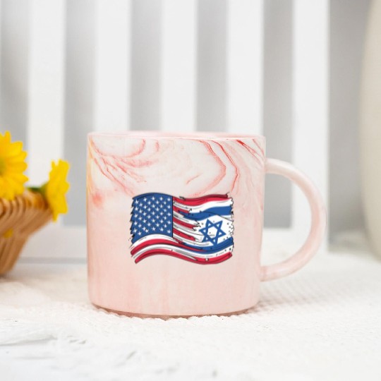 USA Israel flag! We stand with Israel! Marble Mugs