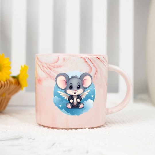 Mouse Angel Wings Rat Marble Mugs