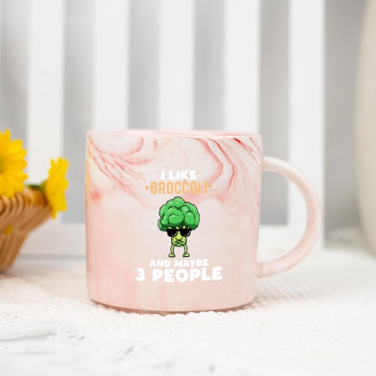 I Like Broccoli And Maybe 3 People Vegetable Marble Mugs