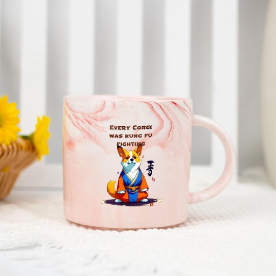 Every corgi was kung fu fighting Marble Mugs