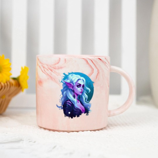 Enchanted Spectrum Elf Marble Mugs