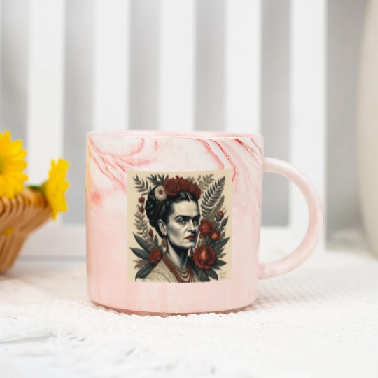 frida khalos Mug,Frida Khalo flower mug Marble Mugs