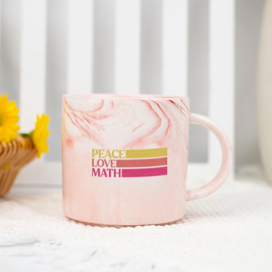 Cute Math Teacher Peace Love Math Marble Mugs