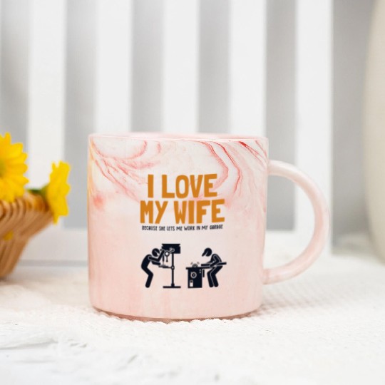 I love my Wife Carpenter Joiner Woodworker Marble Mugs