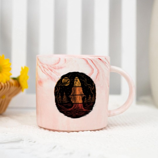 Retro Ghost Marble Mugs
