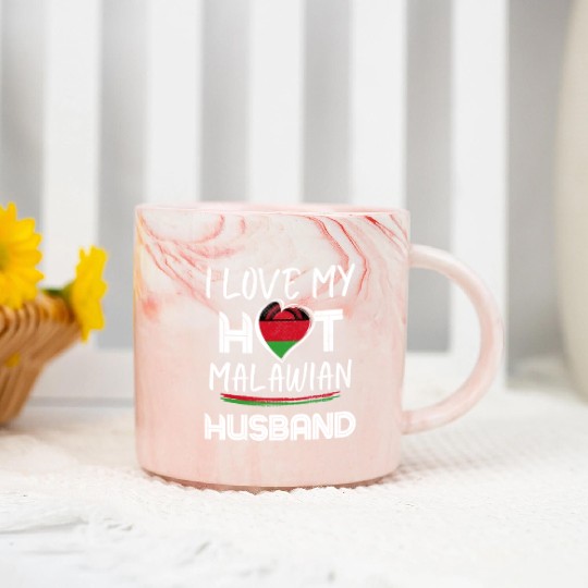 Funny Malawian Husband Proud Wife Marble Mugs